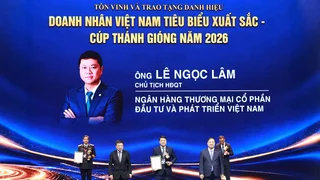 Chủ tịch HĐQT BIDV Lê Ngọc Lâm được vinh danh Top 10 Doanh nhân Việt Nam tiêu biểu 2026