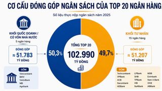 Top 20 ngân hàng nộp ngân sách lớn nhất Việt Nam