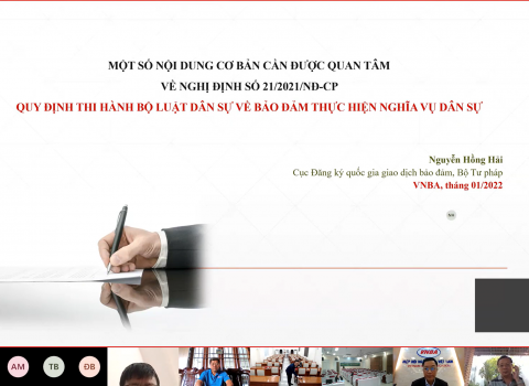 Tập huấn chuyên sâu về Nghị định 21/2021/NĐ-CP quy định thi hành Bộ luật Dân sự về bảo đảm thực hiện nghĩa vụ