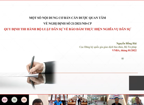 Tập huấn chuyên sâu về Nghị định 21/2021/NĐ-CP quy định thi hành Bộ luật Dân sự về bảo đảm thực hiện nghĩa vụ