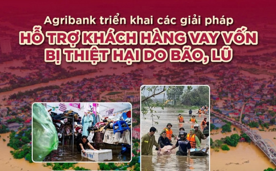 Agribank giảm tới 2%/năm lãi suất cho vay hỗ trợ khách hàng bị ảnh hưởng, thiệt hại do bão, lũ