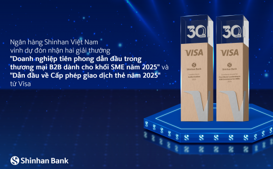 Ngân hàng Shinhan Việt Nam vinh dự đón nhận hai giải thưởng từ Visa – khẳng định vị thế dẫn đầu trong phát triển sản phẩm doanh nghiệp