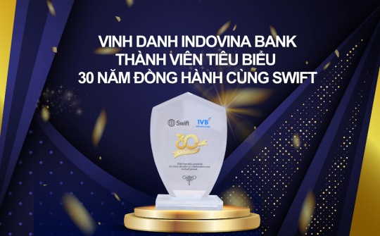 Indovina Bank được vinh danh thành viên tiêu biểu 30 năm của SWIFT