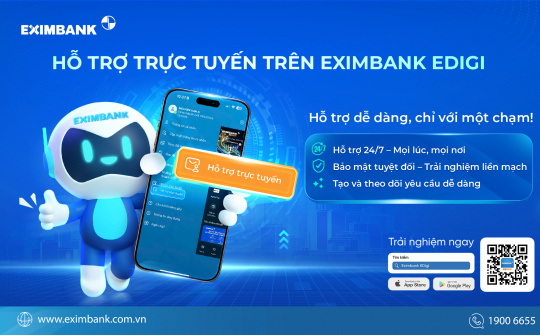 Eximbank EDigi ra mắt ‘Hỗ trợ trực tuyến’, nâng trải nghiệm giao dịch tiện lợi