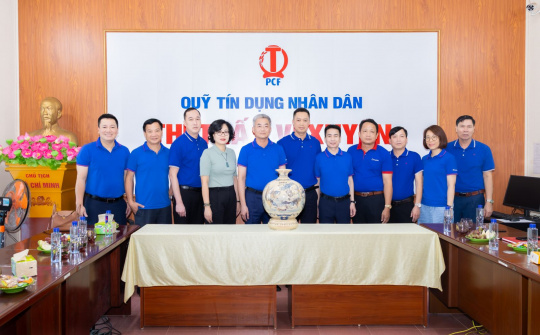 Lãnh đạo Co-opBank thăm và làm việc tại QTDND Thị Trấn Vị Xuyên, tỉnh Tuyên Quang