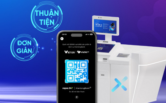Nộp tiền nhanh qua mã QR trên STM/CDM của KienlongBank