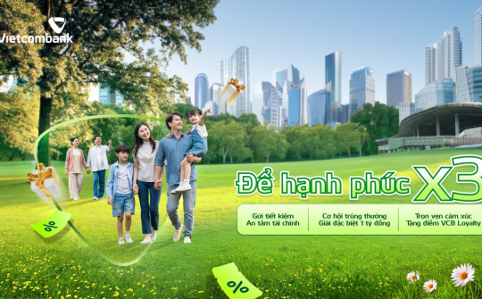 Gửi tiết kiệm, nhân ba niềm vui cùng Vietcombank