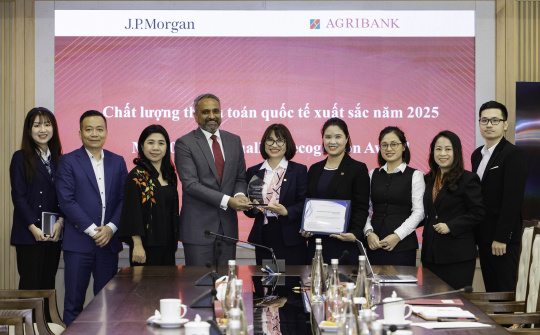 Agribank khẳng định vị thế dẫn đầu với Giải thưởng Chất lượng thanh toán quốc tế xuất sắc năm 2025 của J.P. Morgan