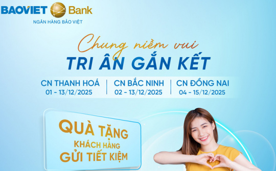 BAOVIET Bank tri ân khách gửi tiết kiệm tại 3 chi nhánh dịp thành lập