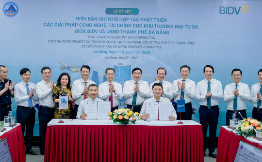 Đà Nẵng và Ngân hàng BIDV ký kết ghi nhớ hợp tác phát triển giải pháp công nghệ tài chính cho Khu thương mại tự do Đà Nẵng