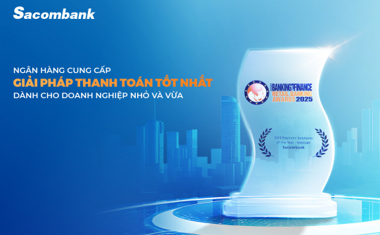 Sacombank nhận giải thưởng thanh toán tốt nhất cho doanh nghiệp SME