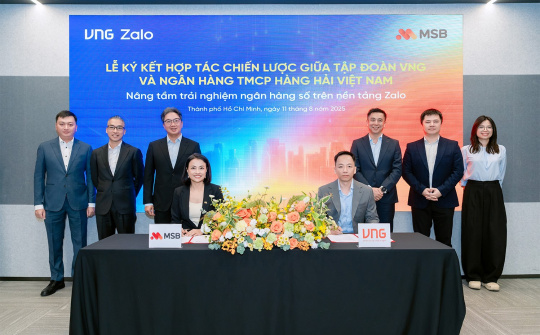 MSB hợp tác VNG nâng tầm trải nghiệm tài chính số