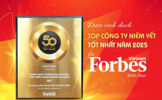 HDBank vào Top 50 doanh nghiệp niêm yết tiêu biểu năm 2025