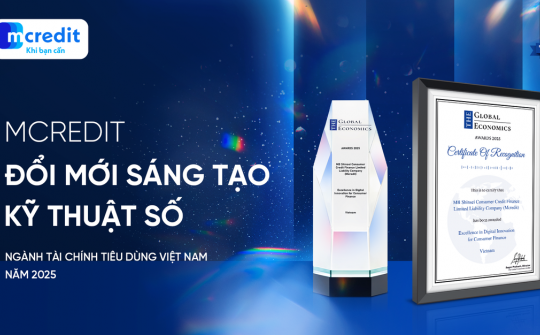 Mcredit được vinh danh 5 năm liên tiếp tại The Global Economics Awards