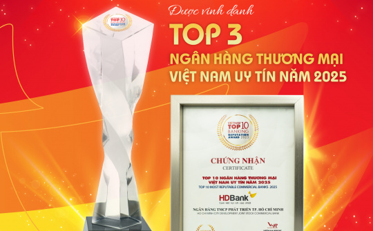 HDBank vững vàng Top 3 ngân hàng niêm yết uy tín & hiệu quả năm 2025