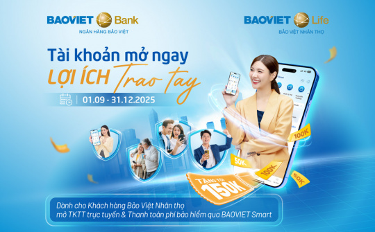 BAOVIET Bank triển khai ưu đãi “Tài khoản mở ngay - Lợi ích trao tay”