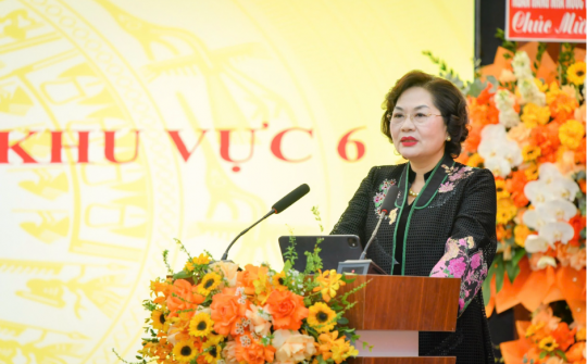 Thống đốc Nguyễn Thị Hồng dự Hội nghị triển khai nhiệm vụ ngân hàng khu vực 6 năm 2026