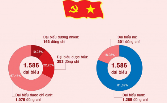 [Infographic] Cơ cấu, thành phần đại biểu dự Đại hội XIV của Đảng