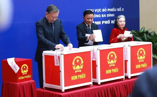 Tổng Bí thư Tô Lâm và lãnh đạo Đảng, Nhà nước cùng gần 79 triệu cử tri tham gia bầu cử