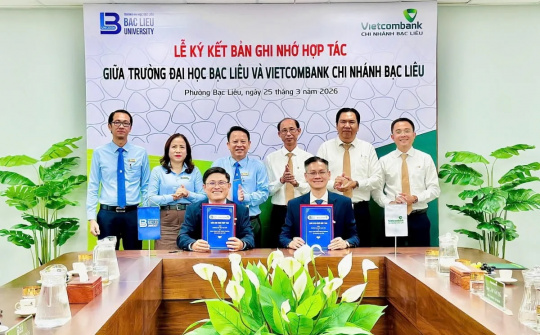 Vietcombank Bạc Liêu ký kết hợp tác với Trường Đại học Bạc Liêu
