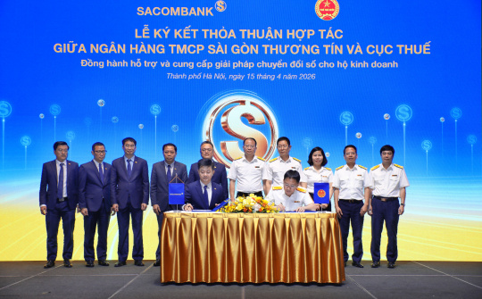 SACOMBANK hợp tác với Cục Thuế triển khai giải pháp hỗ trợ hàng triệu hộ kinh doanh trên toàn quốc