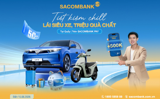 Gửi tiết kiệm tại SACOMBANK, với cơ hội trúng VinFast VF9 Eco
