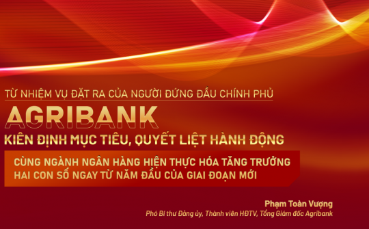 Agribank kiên định mục tiêu, quyết liệt hành động - cùng ngành ngân hàng hiện thực hóa tăng trưởng hai con số ngay từ năm đầu của giai đoạn mới