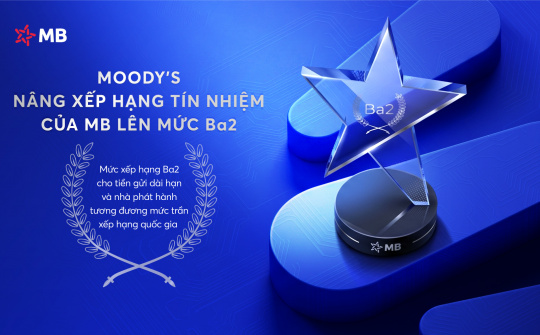 Moody’s nâng xếp hạng tín nhiệm của MB lên Ba2