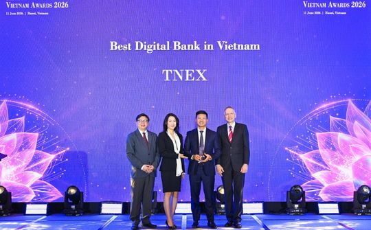 TNEX được The Asian Banker vinh danh là Ngân hàng số tốt nhất Việt Nam 2026 lần thứ 4 liên tiếp