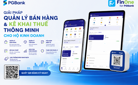 PGBank ra mắt ứng dụng FinOne for PGBank hỗ trợ hộ kinh doanh quản lý bán hàng và hóa đơn điện tử