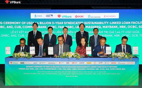 VPBank ký kết khoản vay hợp vốn liên kết bền vững đầu tiên trị giá 1,44 tỷ USD với 15 định chế tài chính quốc tế
