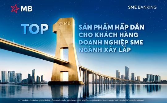 MB dẫn đầu khảo sát về mức độ hấp dẫn sản phẩm tài trợ ngành Xây lắp cho doanh nghiệp SME