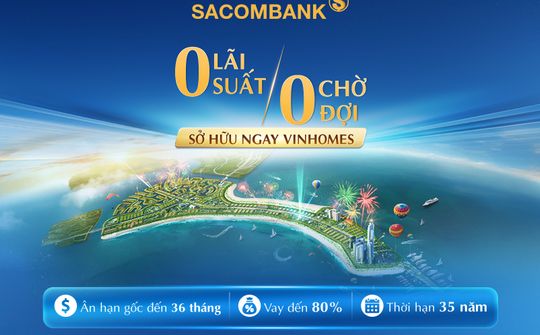 Sacombank dành 5.000 tỷ đồng tín dụng ưu đãi cho vay mua bất động sản Vinhomes