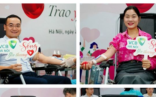Vietcombank Hà Nội tổ thức hiến máu tình nguyện “Trao giọt hồng - Trao yêu thương” năm 2026