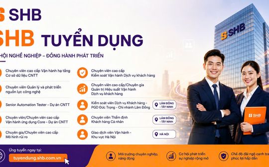 SHB tuyển dụng loạt vị trí công nghệ, vận hành và quản trị rủi ro