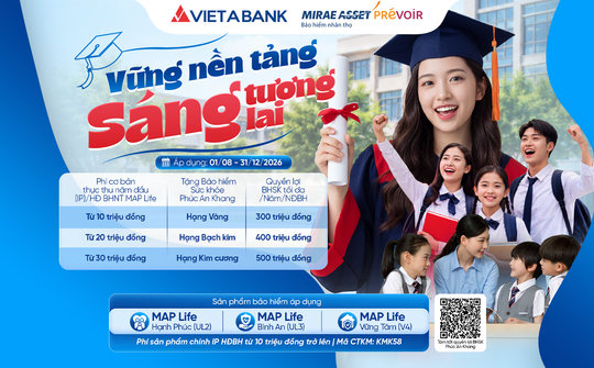 VietABank triển khai chương trình tặng bảo hiểm sức khỏe cho khách hàng mua bảo hiểm nhân thọ MAP Life