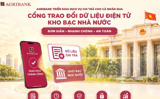 Agribank triển khai dịch vụ chi trả cho cá nhân qua Cổng trao đổi dữ liệu điện tử Kho bạc Nhà nước