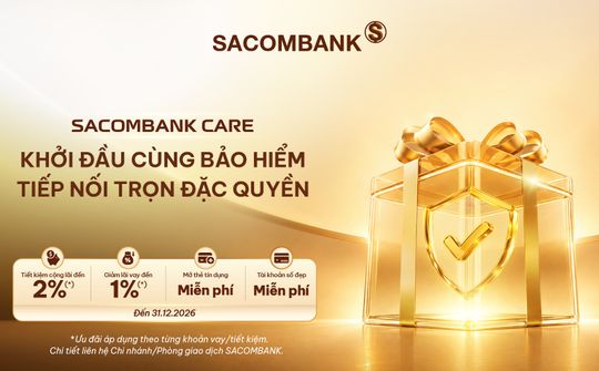 SACOMBANK triển khai gói đặc quyền SACOMBANK CARE đến cuối năm 2026