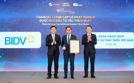 BIDV vào Top 3 doanh nghiệp có hoạt động IR được nhà đầu tư yêu thích tại IR Awards 2026