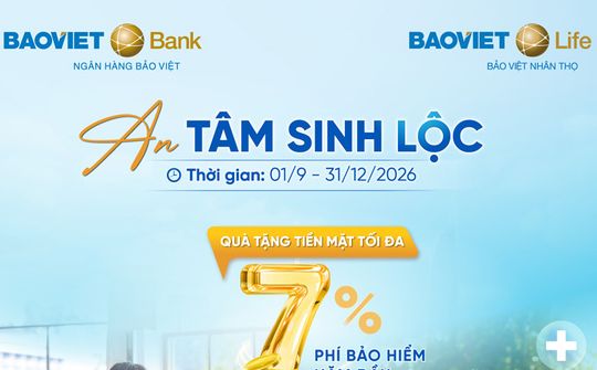 BAOVIET Bank tặng tiền mặt tối đa 7% phí bảo hiểm năm đầu