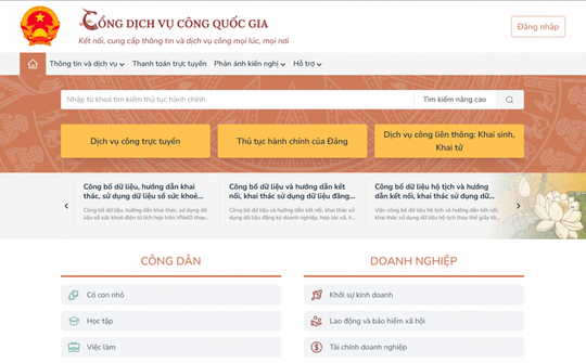 9 dịch vụ công của Ngân hàng Nhà nước chuyển sang Cổng Dịch vụ công quốc gia