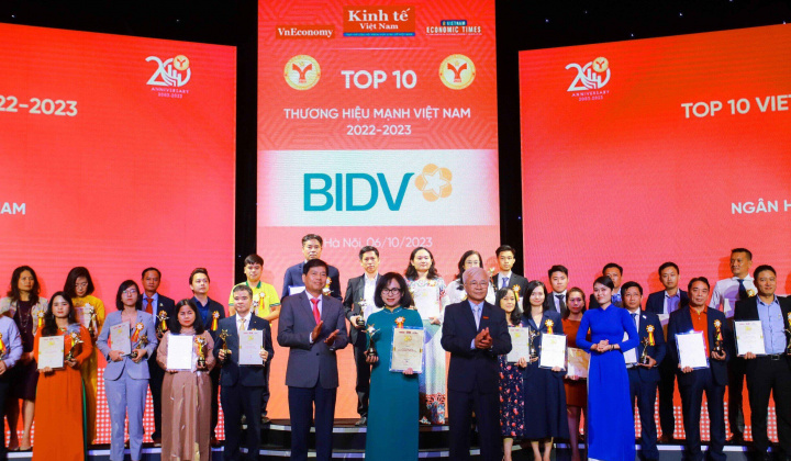 Ngân hàng BIDV  đạt "Top 10 thương hiệu mạnh Việt Nam"
