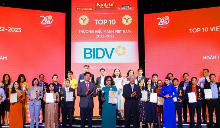 Ngân hàng BIDV  đạt "Top 10 thương hiệu mạnh Việt Nam"