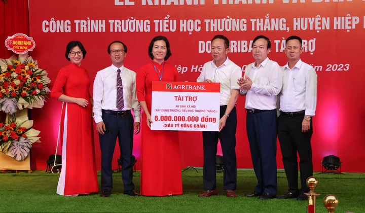 Khánh thành, bàn giao Trường Tiểu học Thường Thắng do Agribank tài trợ