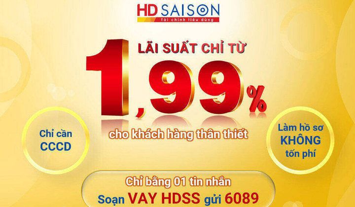 HD SAISON tri ân khách hàng thân thiết vay tiền mặt với lãi suất chỉ từ 1.99%/tháng