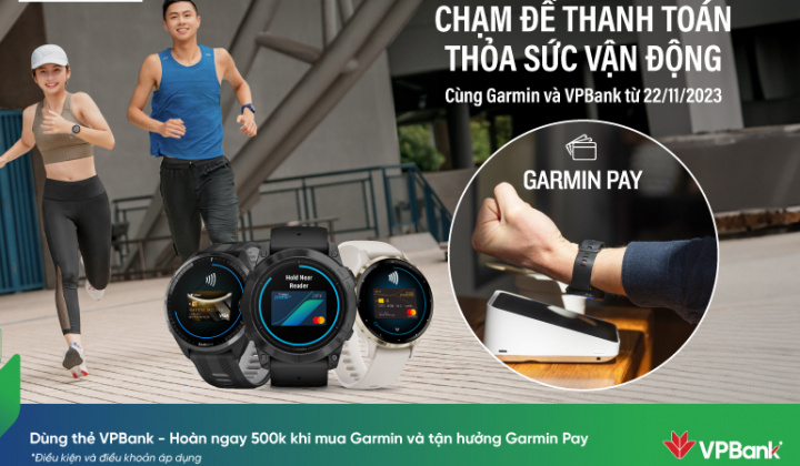 VPBank triển khai thanh toán trên Garmin Pay
