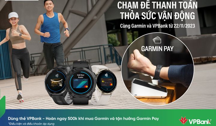 VPBank triển khai thanh toán trên Garmin Pay