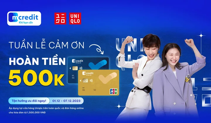 Chủ thẻ tín dụng Mcredit JCB được hoàn tiền khi thanh toán mua hàng