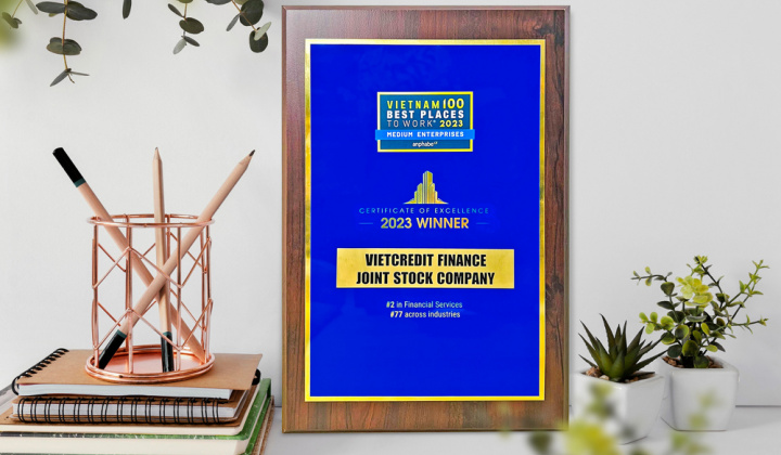 VietCredit lần thứ 2 liên tiếp trong Top 100 nơi làm việc tốt nhất Việt Nam