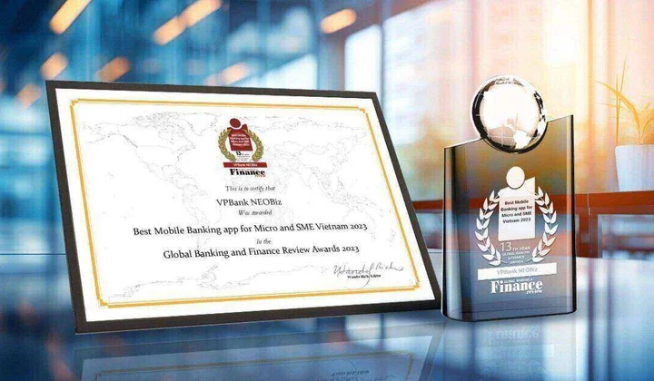 VPBank NEOBiz được vinh danh "Ứng dụng ngân hàng tốt nhất dành cho SME và Micro"